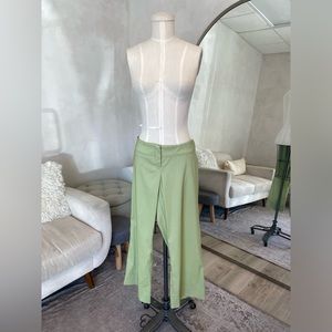 Y2K 2000s LOW RISE CROPPED PISTACHIO GREEN PANTS
